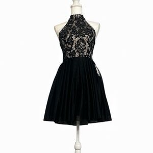 B Darlin Elegant Black Lace Mini Dress